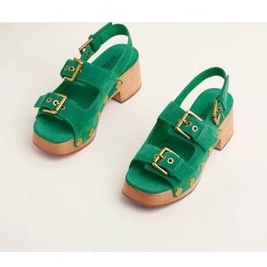 Charlotte Stone Suede Lucia Platform Clog Sandals - BNWOB!